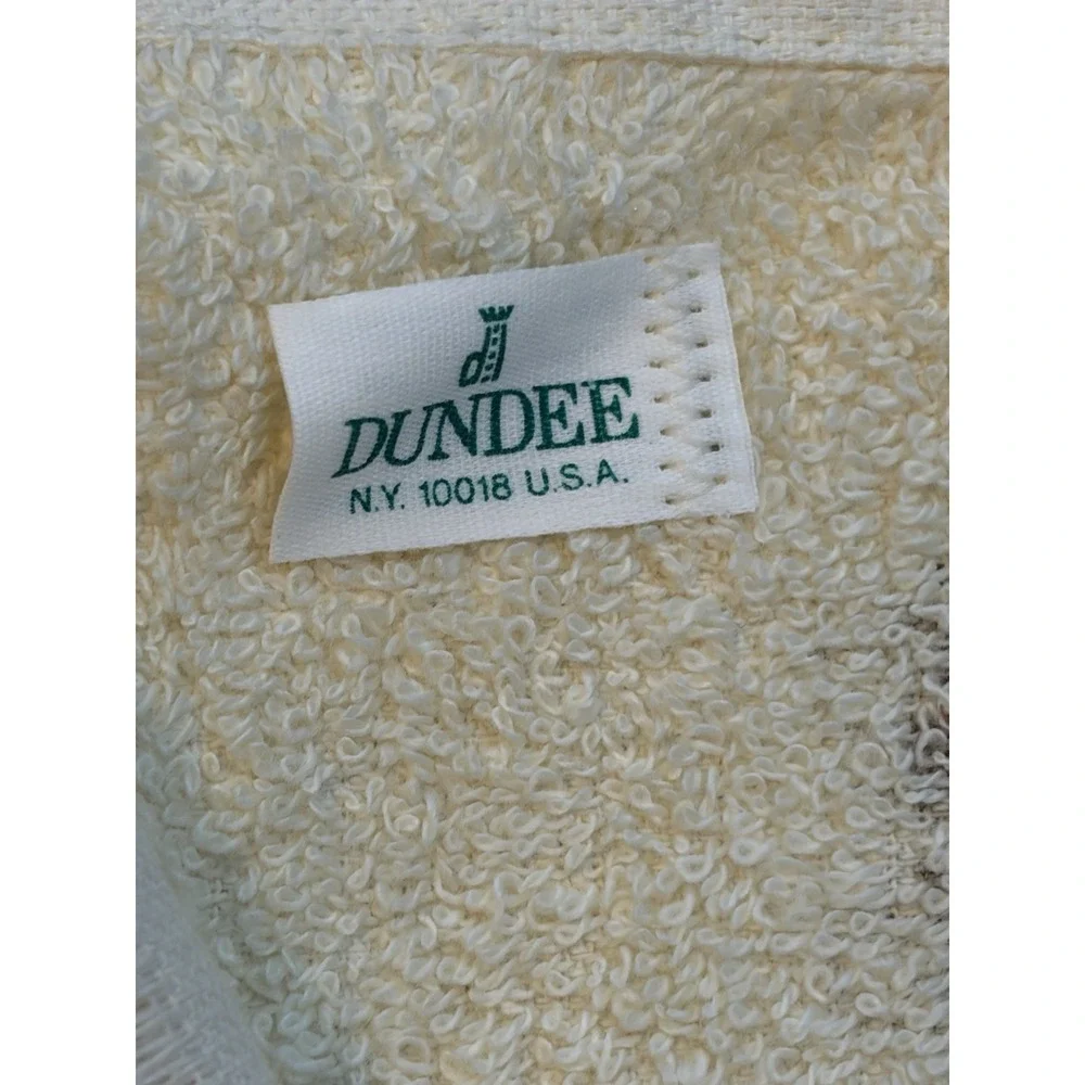 Floral Bath Towel/Washcloth/Cotton/ Brown/Copper/Dundee/WalmartVtg Retro MCM 70s